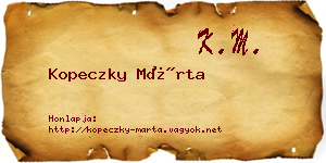 Kopeczky Márta névjegykártya